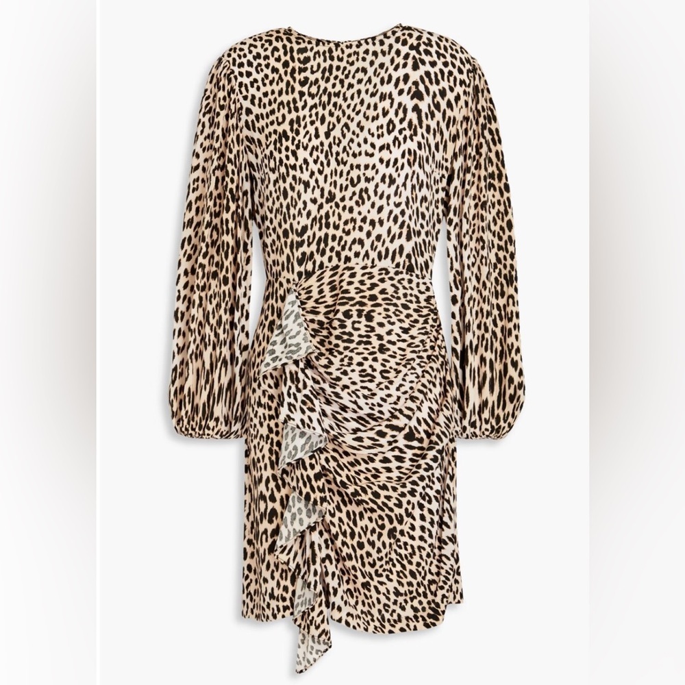 Maje Ricata Ruffled Leopard-Print Dress - Picture 3 of 15
